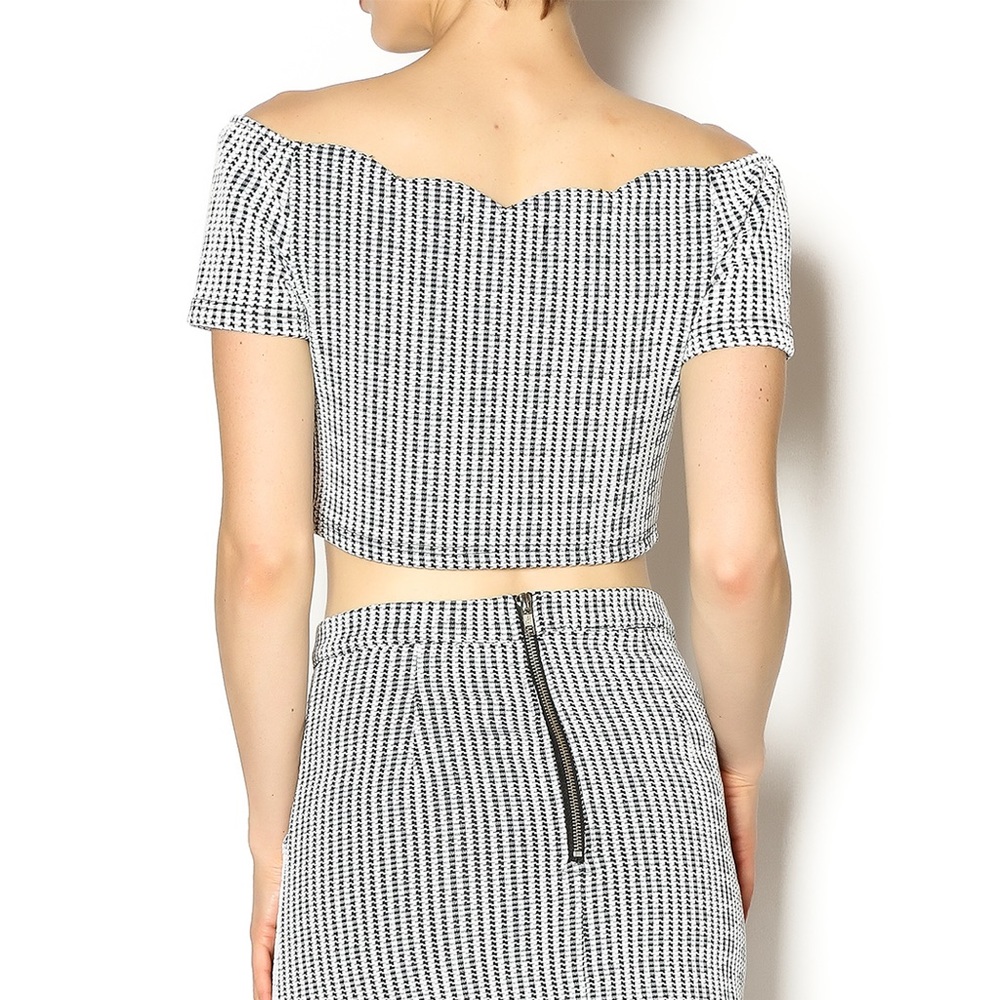 MINKPINK checkered sweetheart crop top - Picture 4 of 7